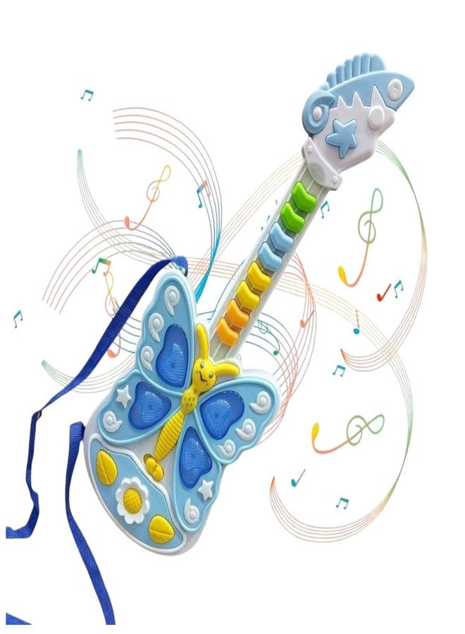 SARASI Butterfly Guitar Toy for Kids, Musical Sound Light, Drum Music, 3 Music Converter (Multicolor) - Image 4